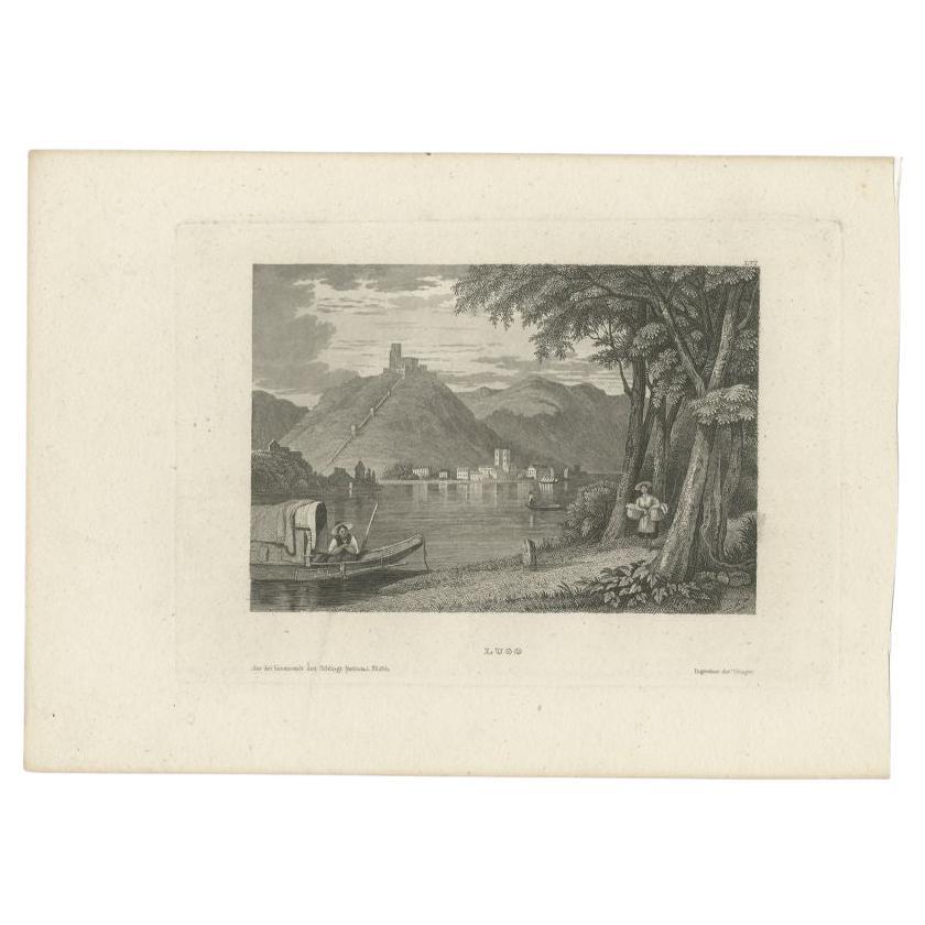 Antique Print of Lugo in Spain, 1837 For Sale