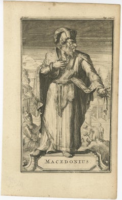 Antique Print of Macedonius, a Greek Bishop of Constantinople, 1701