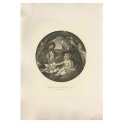 Stampa antica di 'Madonna e Bambino con angeli' realizzata dopo Botticelli 'c.1890'