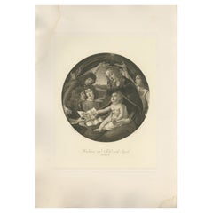 Antique Print of 'Madonna and Child with Angels' Made after Botticelli 'c.1890'