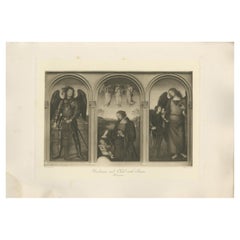 Antique Print of 'Madonna and Child with Saints' Made after Perugino 'c.1890'