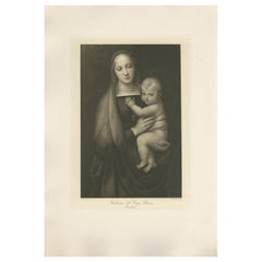 Antiker antiker Druck von „Madonna del Gran Duca“ nach Perugino, um 1890