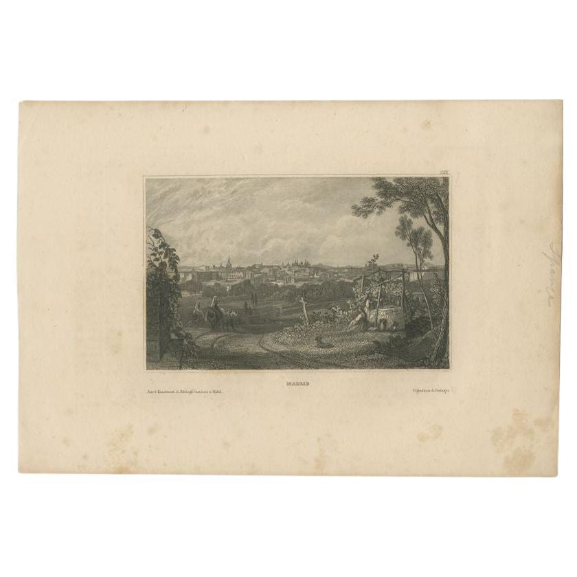 Antique print titled 'Madrid'. View of Madrid, Spain. Originates from 'Meyers Universum'.

Artists and Engravers: Joseph Meyer (May 9, 1796 - June 27, 1856) was a German industrialist and publisher, most noted for his encyclopedia, Meyers