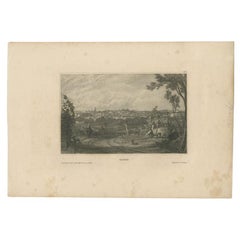 Antique Print of Madrid in Spain, 1836