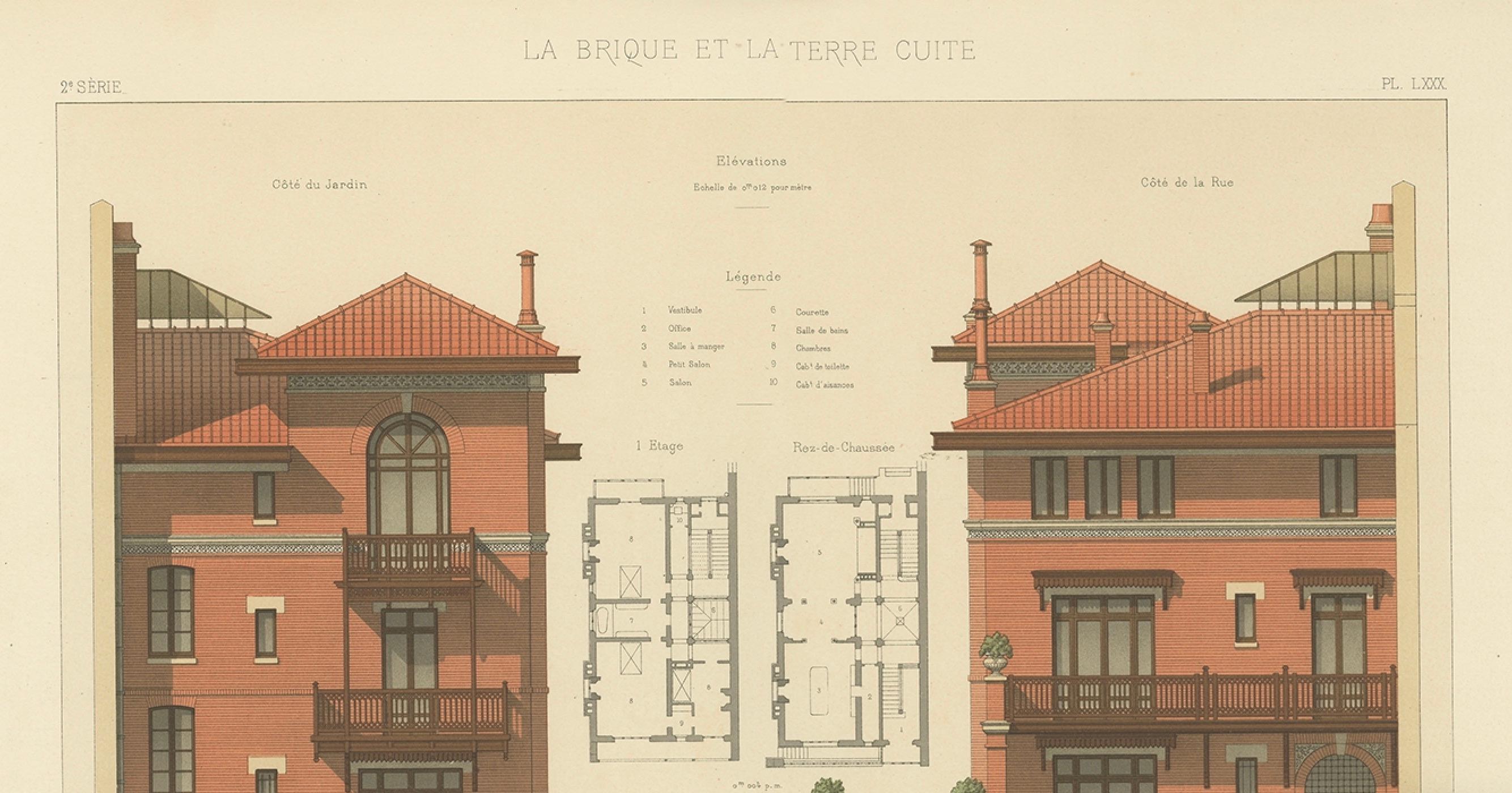 Pl. LXXX Maison Rue de la Faisanderie Parigi, Chabat, 1900 ca. in vendita 4