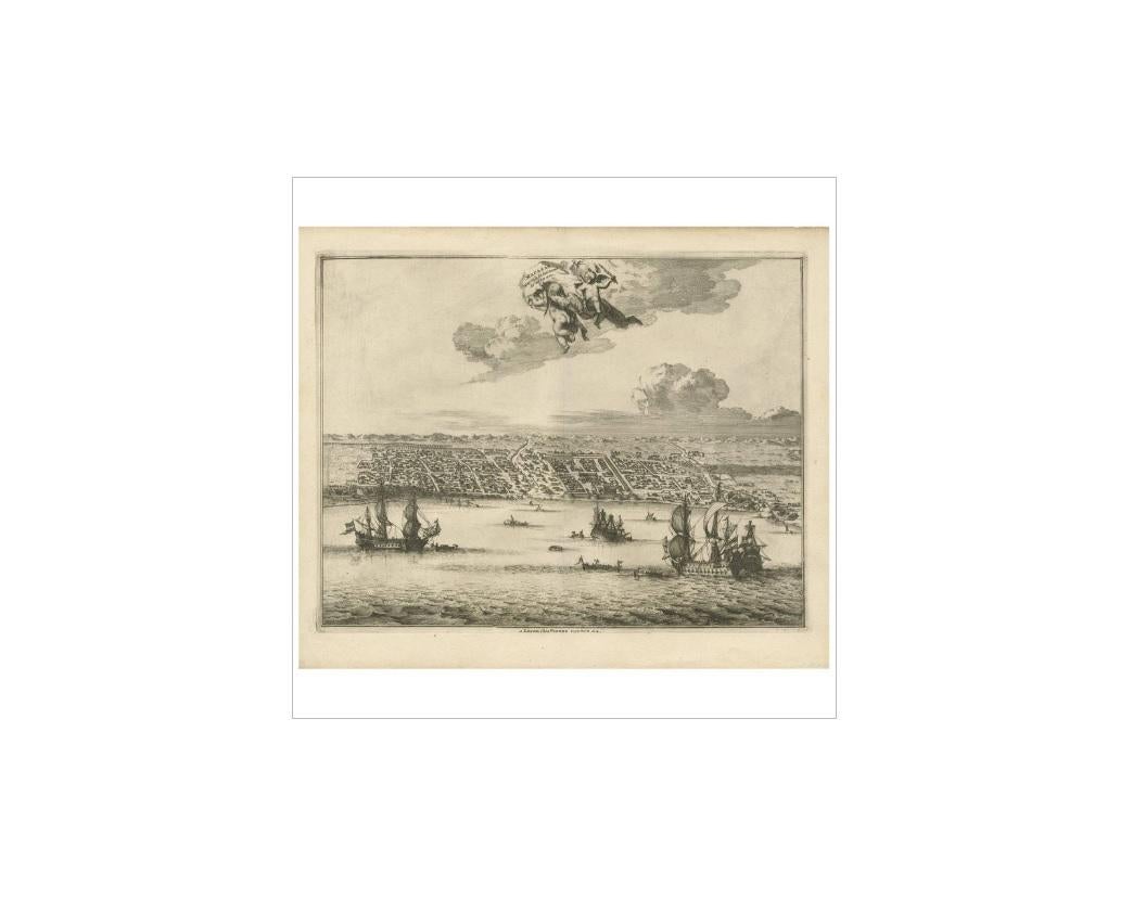 Antique Print of Makassar 'South Sulawesi, Indonesia' by P. van der Aa In Good Condition For Sale In Langweer, NL