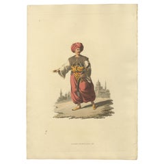 Impression ancienne du mamelouk d'Égypte, la costume militaire de la Turquie, 1818