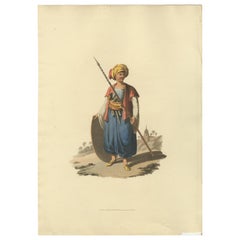 Impression ancienne de Mameluke du Grand Vizier, le costume militaire de Turquie, 1818