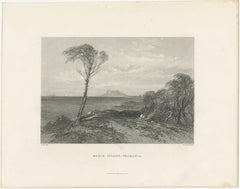 Antique View of Maria Island, Tasmania – Australian Coastal Engraving, c.1875