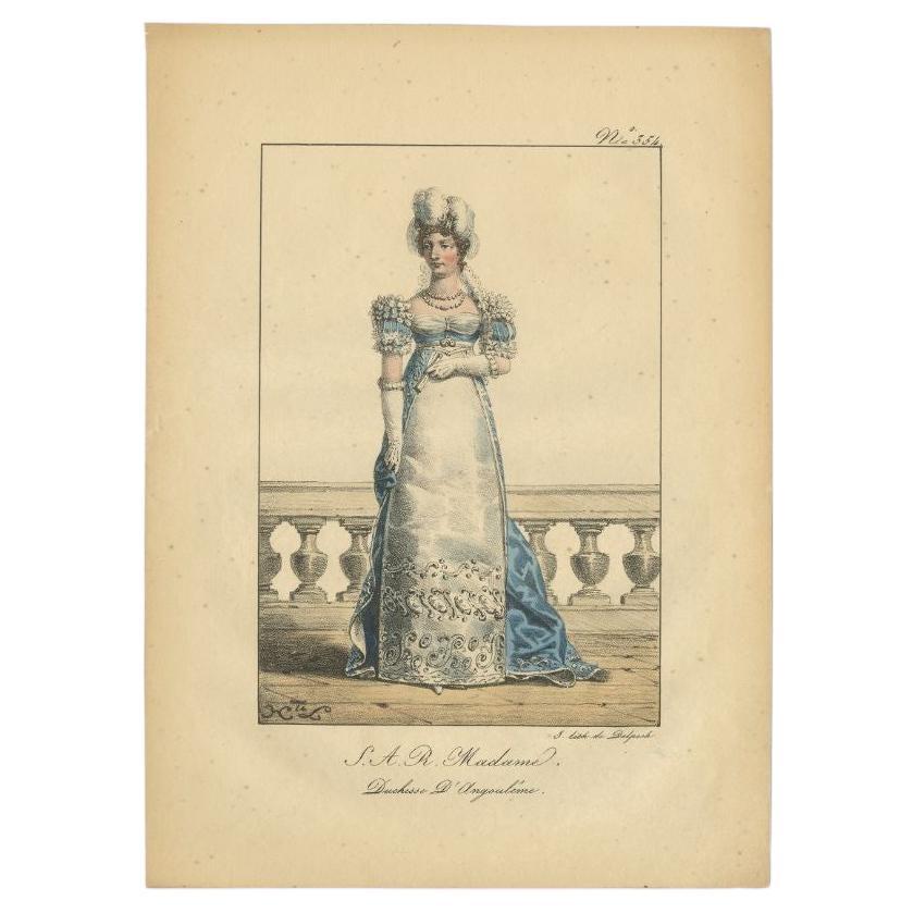 Antique Print of Marie-thérèse Charlotte of France, 1820 For Sale