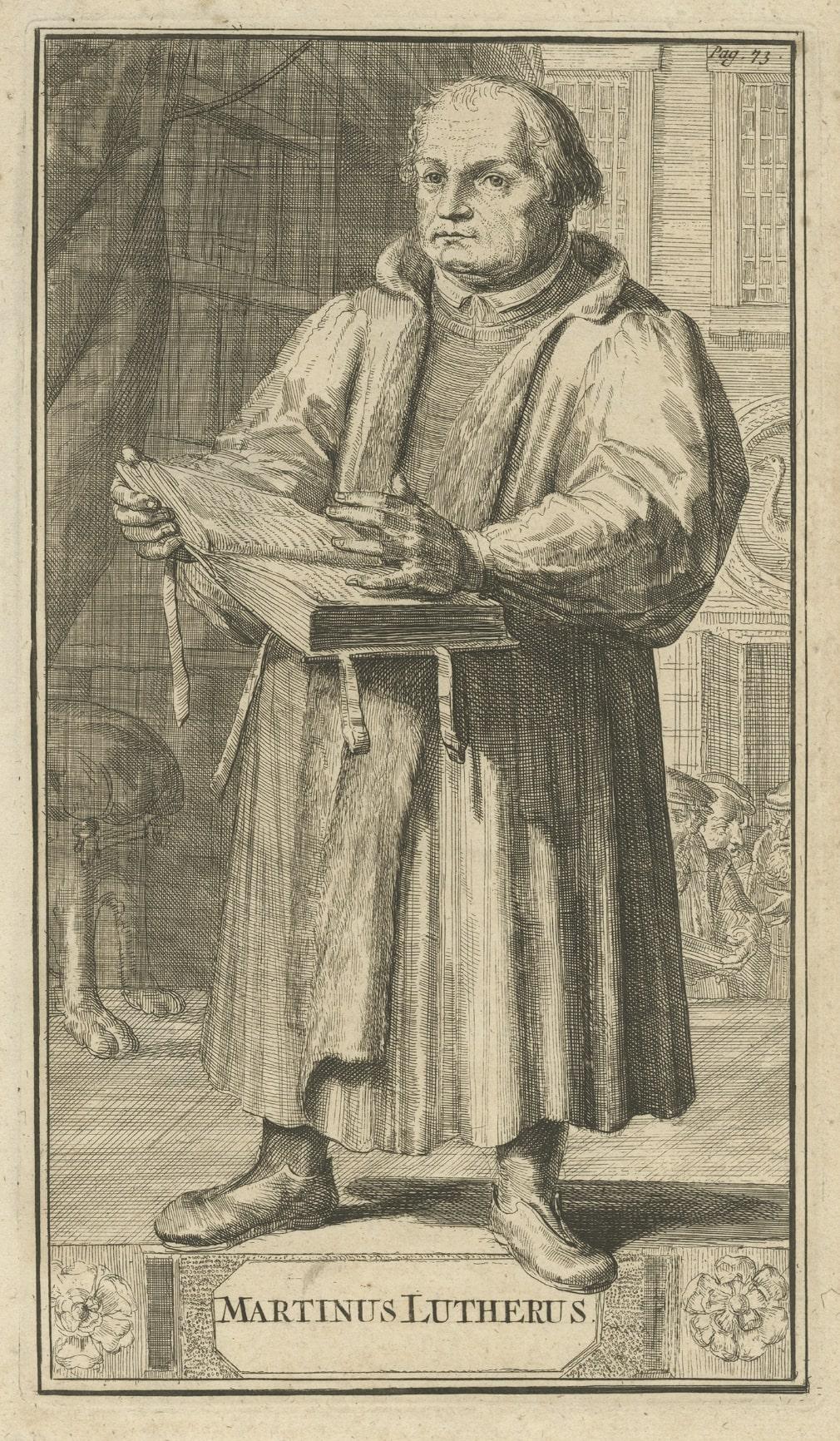 18th Century and Earlier Antique Print of Martin Luther, 1701 For Sale