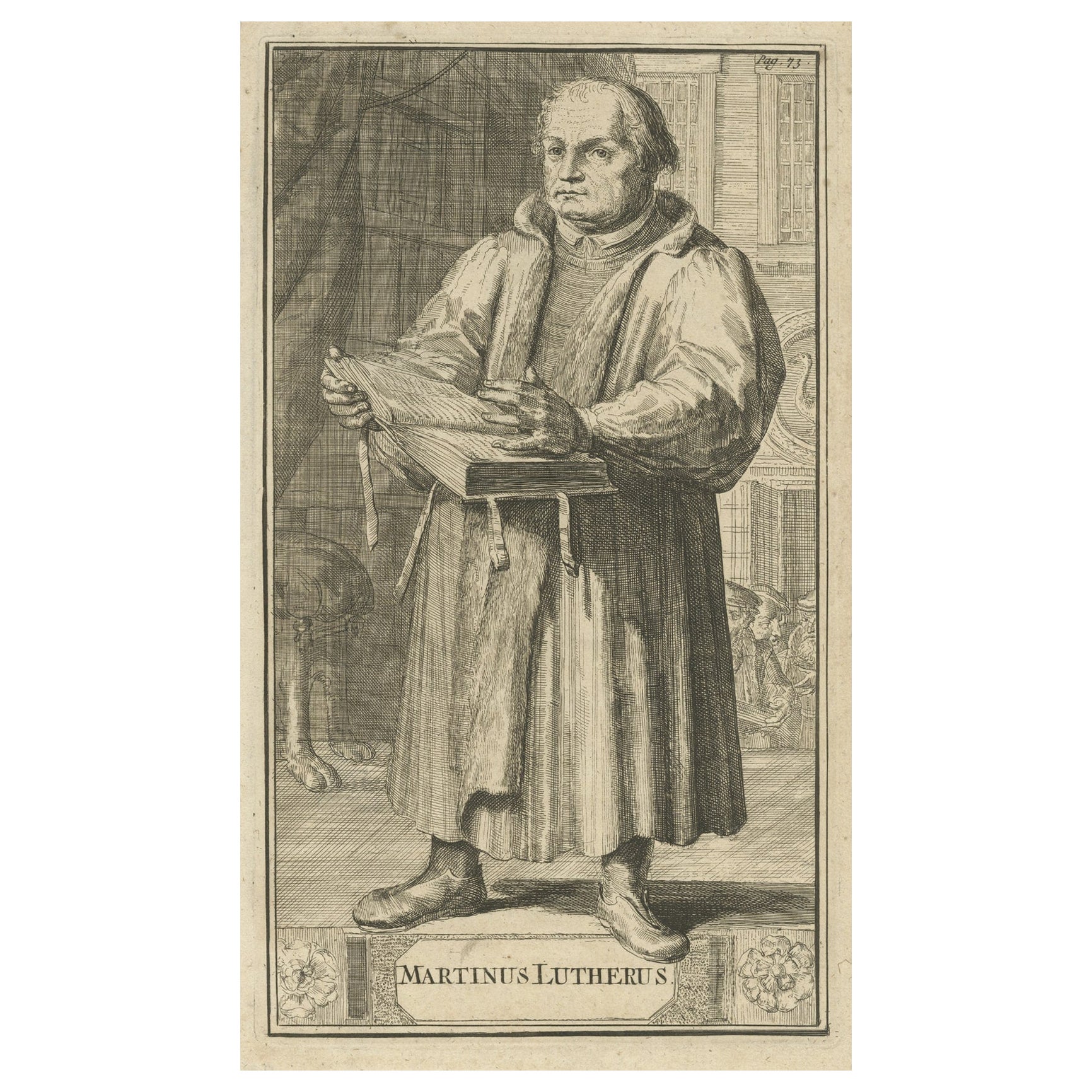 Stampa antica di Martin Luther, 1701