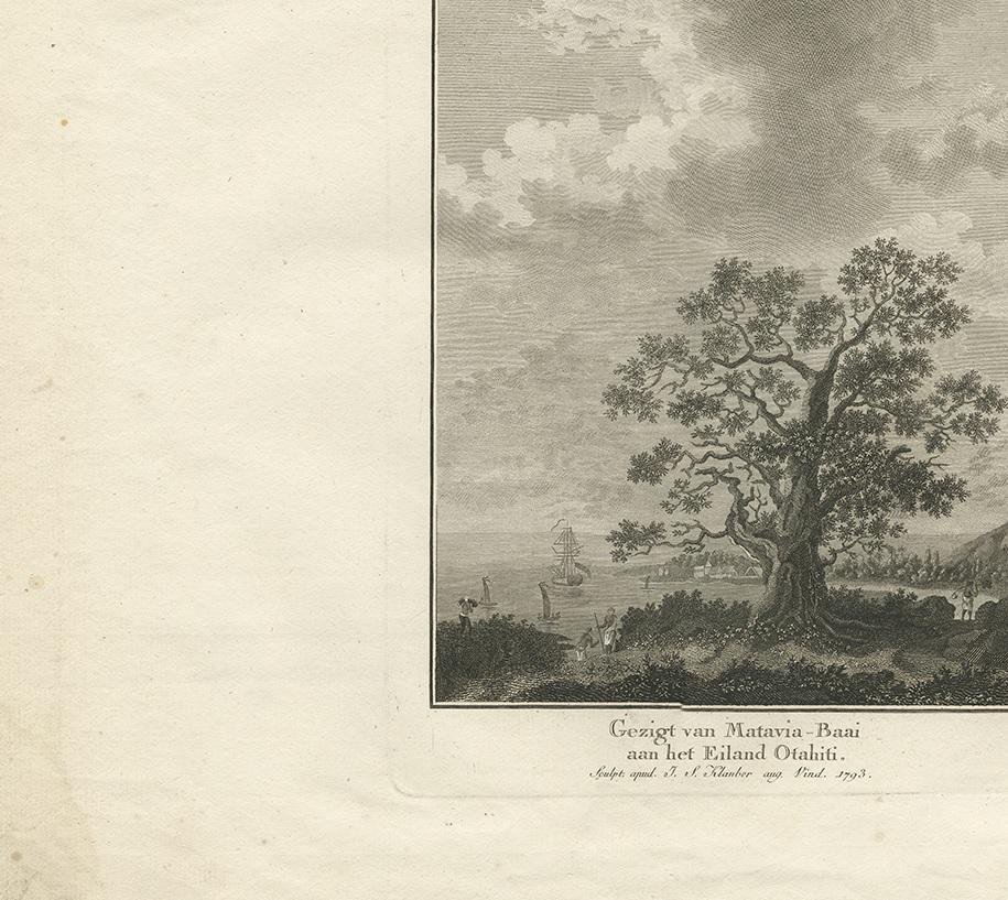 Antique Print of Matavia Bay 'Tahiti' by Cook, 1803 In Good Condition For Sale In Langweer, NL