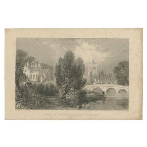 Antique Print of Melton Mowbray by Lacey, circa 1840