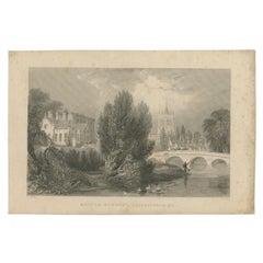 Antique Print of Melton Mowbray by Lacey, circa 1840