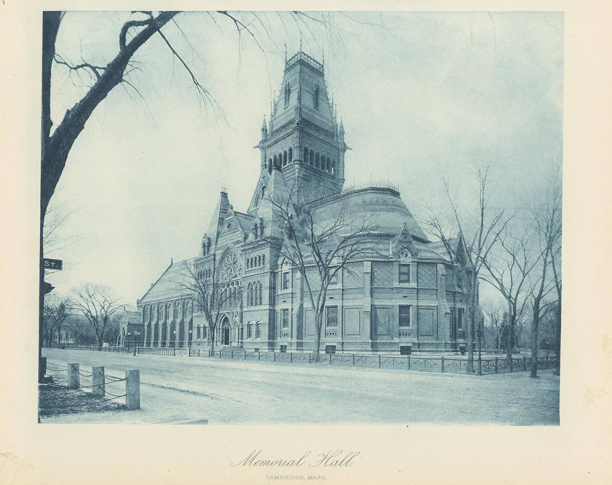 Antique Print of Memorial Hall in Cambridge, '1887'
