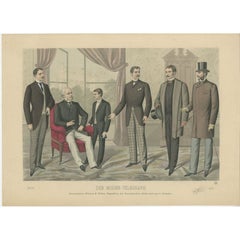 Used Print of Men's Fashion in March 1889 by Klemm & Weiss, c.1900