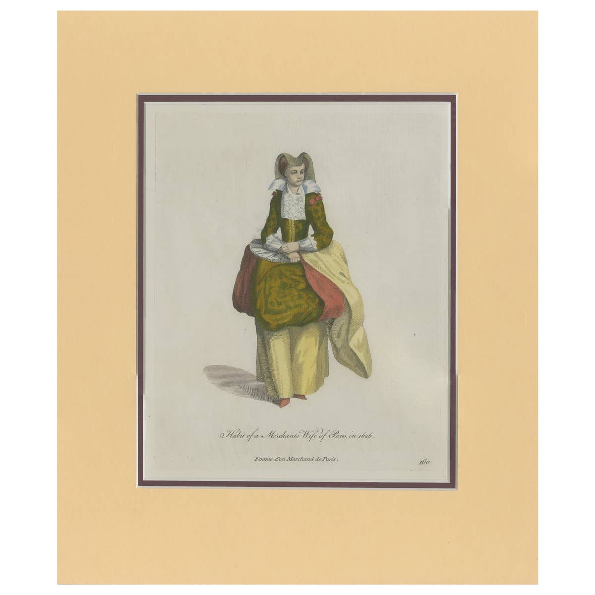 Antique Print of Merchant's Wife in Paris by Jefferys '1772'