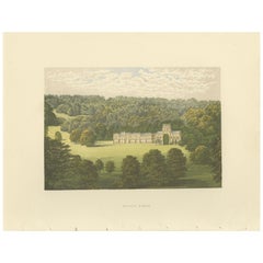 Grabado antiguo de la Abadía de Milton por Morris, 'circa 1880'