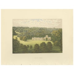 Antiker antiker Druck der Milton Abbey von Morris, um 1880