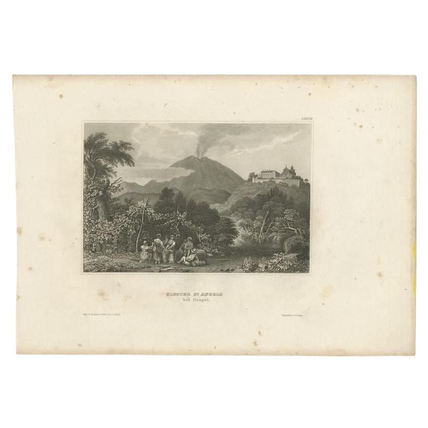 Antique print titled 'Kloster St. Angelo bei Neapel'. View of a monastery near Naples, Italy. Originates from 'Meyers Universum'.

Artists and Engravers: Joseph Meyer (May 9, 1796 - June 27, 1856) was a German industrialist and publisher, most