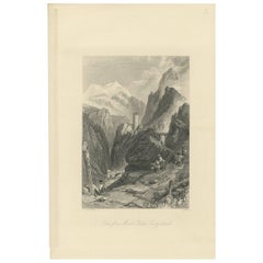 Antique Print of Mount Pilatus 'Switzerland' by J. Consen, circa 1860