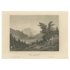 Gravure ancienne du Mont Pilate, Suisse
