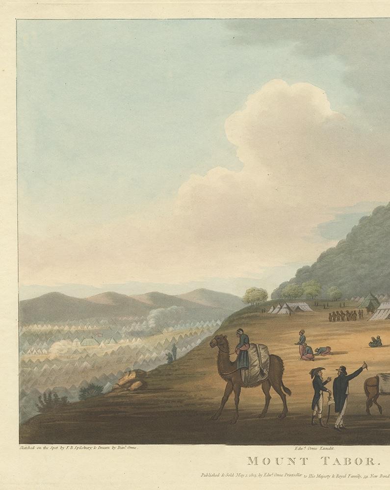 English Antique Print of Mount Tabor by Spilsbury, 1803 For Sale