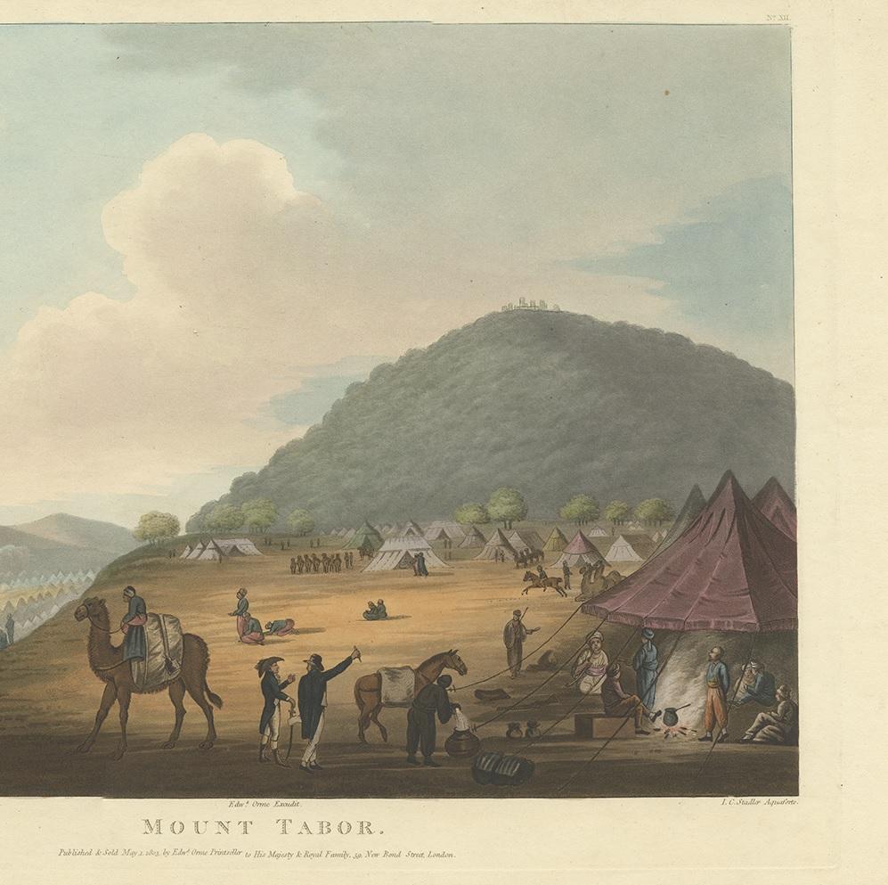 Antique Print of Mount Tabor by Spilsbury, 1803 In Good Condition For Sale In Langweer, NL