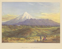 Antique Print of Mount Taranaki / Egmont 'New Zealand' by Walker, circa 1877