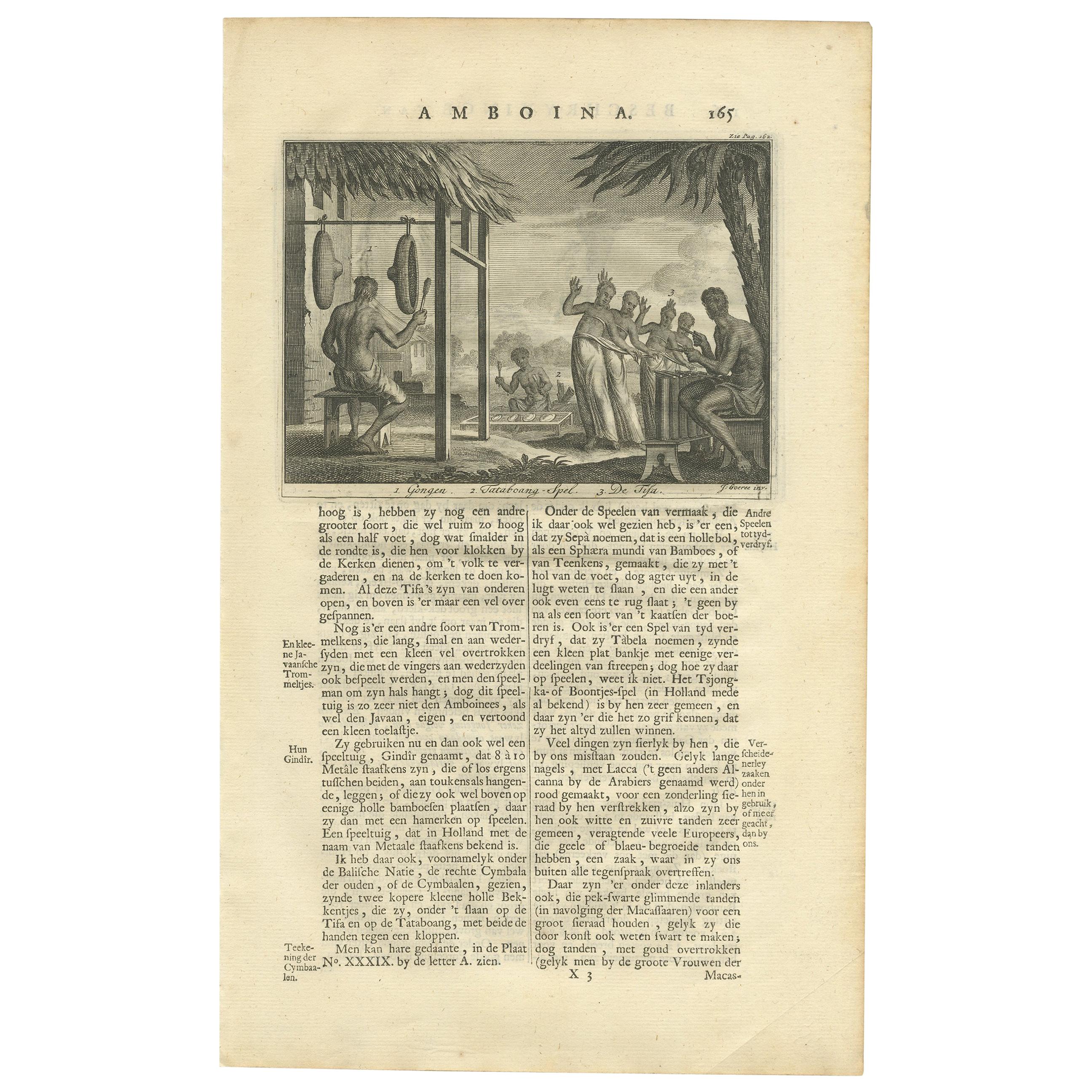 Impression ancienne d'instruments de musique d'ampoule de Valentijn '1726'