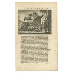 Antique Print of Musicians on Ceylon ' Sri Lanka ' by Valentijn, 1726