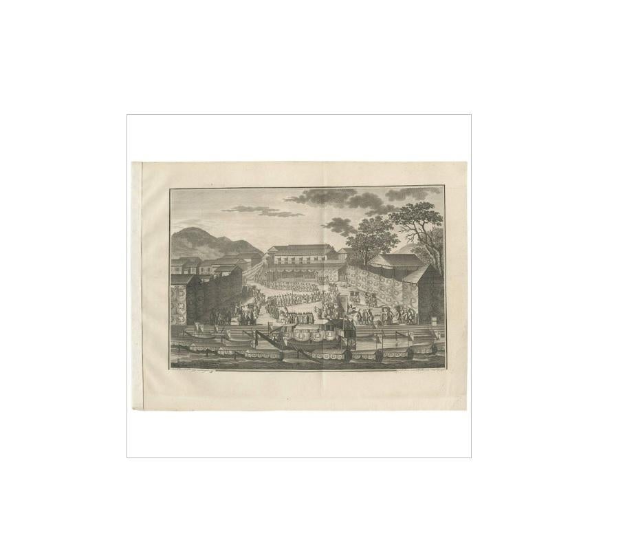 Antique Print of Nagasaki 'Japan' by G.H. Langsdorff, 1812 In Good Condition For Sale In Langweer, NL