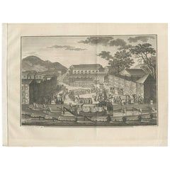 Antique Print of Nagasaki 'Japan' by G.H. Langsdorff, 1812