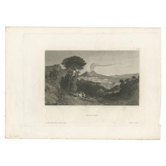 Antique Print of Naples, Italy, circa 1835