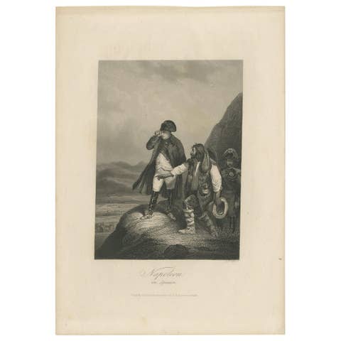 Antique Print of Napoléon Bonaparte in Spain by Payne 'c.1860'