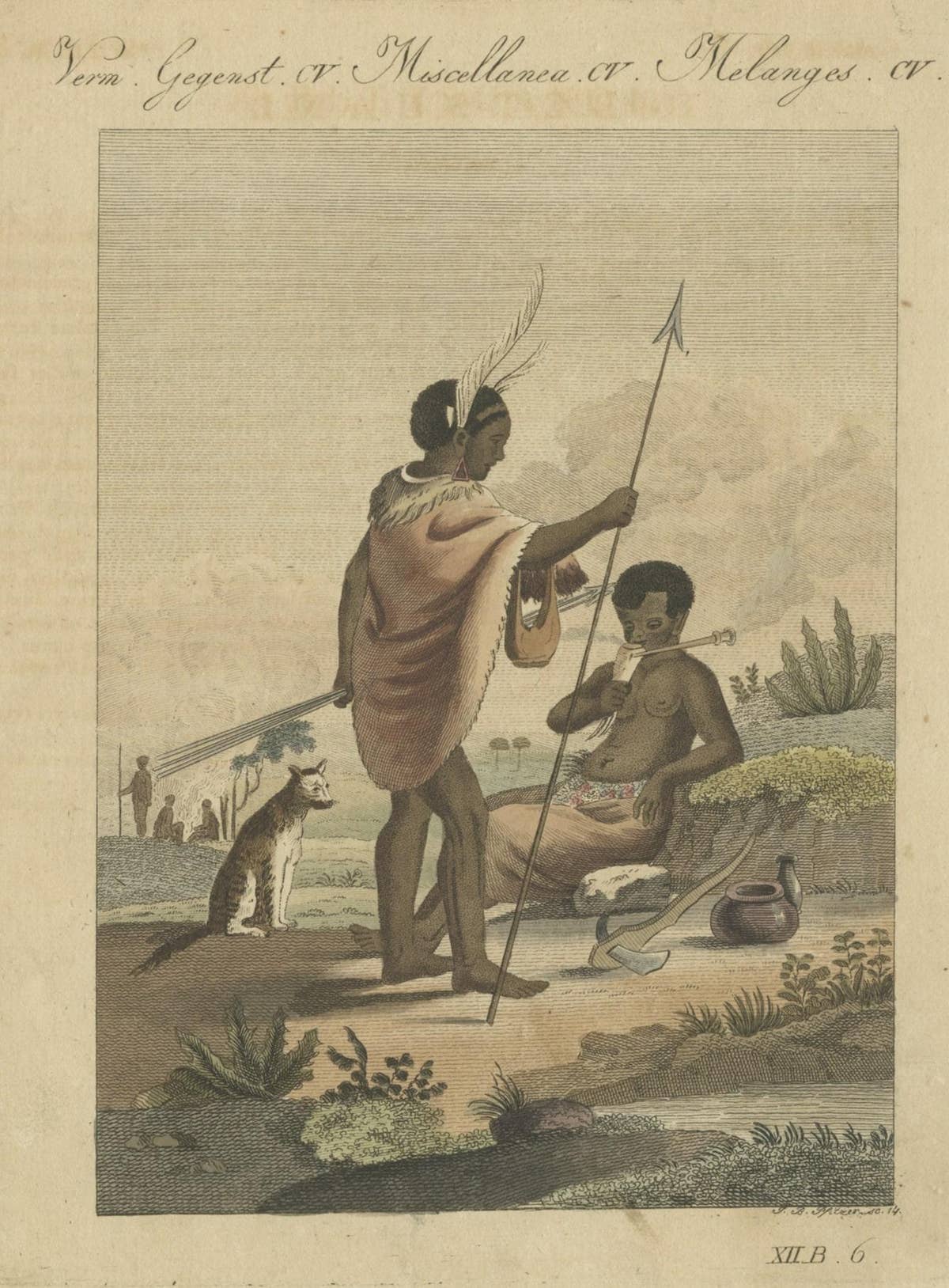 Antique Print of Natives from Africa, 1807