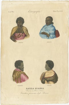 Stampa antica di nativi dell'Etiopia