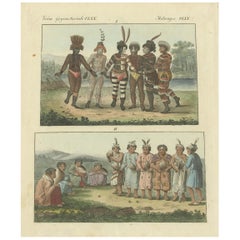 Impression ancienne des autochtones d'Amérique par Bertuch, vers 1800