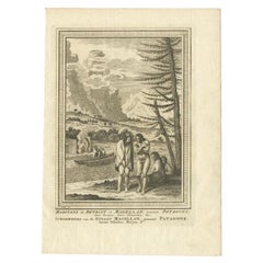 Antiker Druck der Eingeborenen des Großen Südens Patagoniens, um 1760