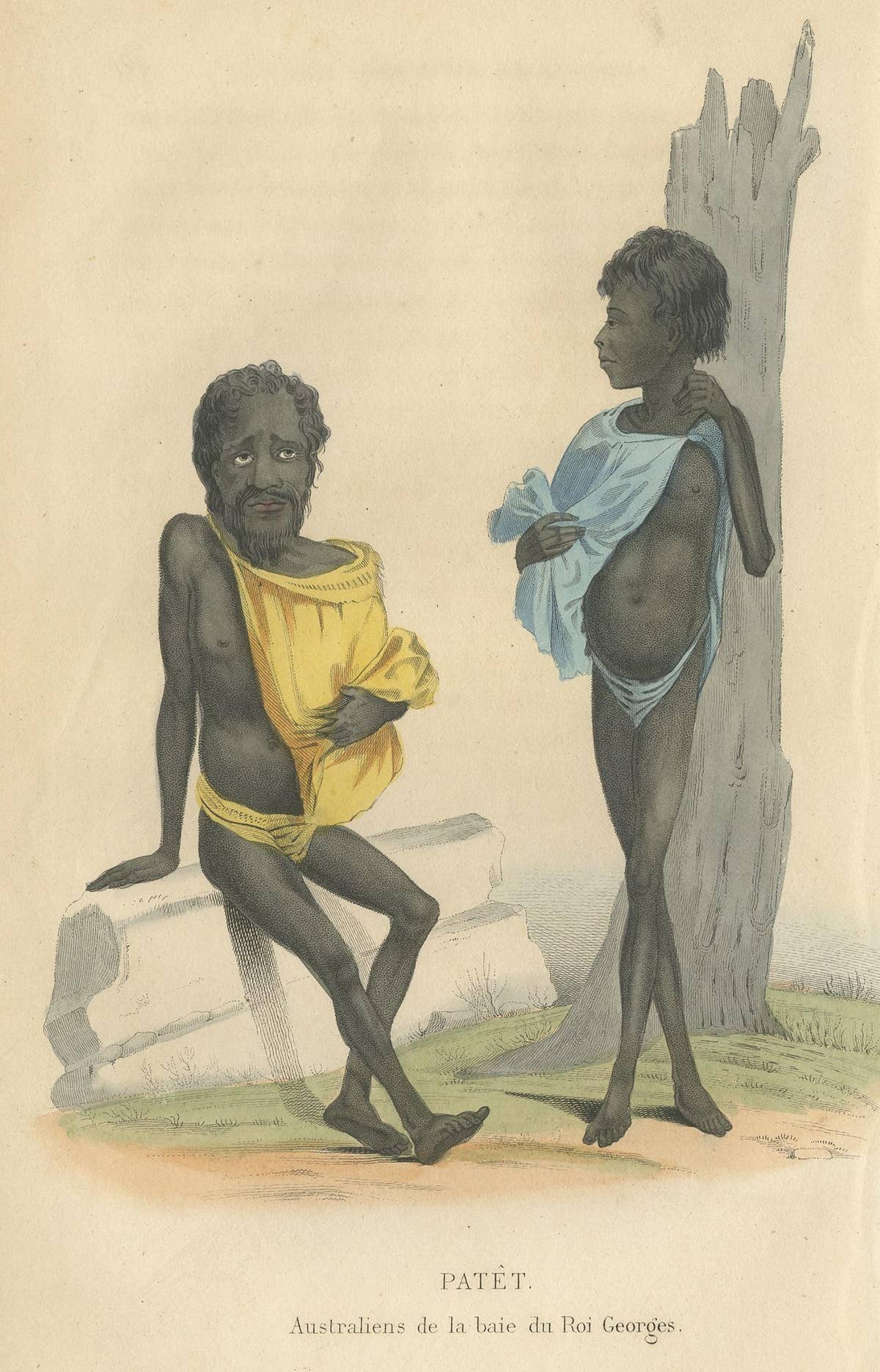 Antique Print of Natives of the King George Islands by Prichard '1843'