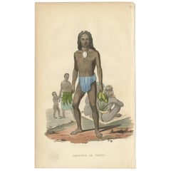 Antique Print of Natives of Tikopia by Prichard, 1843