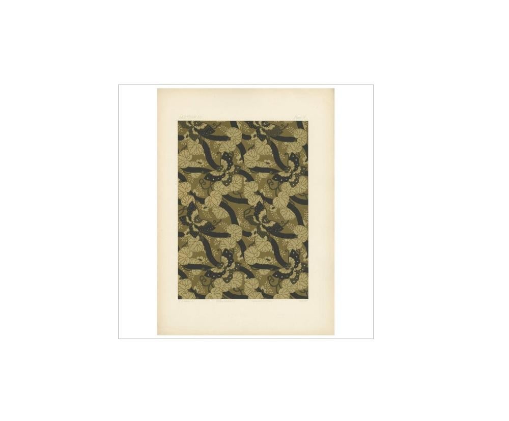 Untitled print, Section III, plate V. This chromolithograph depicts fabric of an obi, a scarf worn round the waist by the ladies of Japan. Detailed information about this print available on request.

This print originates from the first volume of