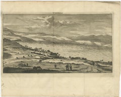 Antique Print of of Tiberias on the Sea of Galilee, Israel