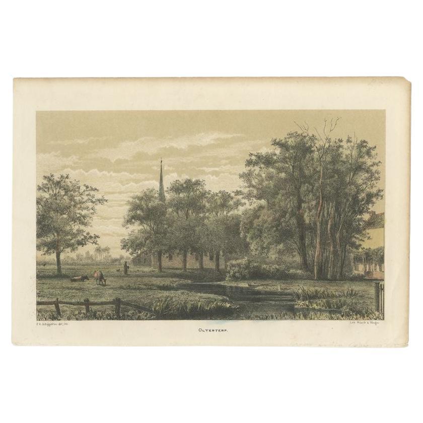 Impression ancienne d'Olterterterp, Friesland, Pays-Bas, 1875