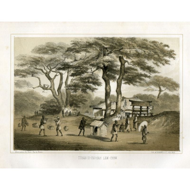 Antiker Druck einer der Ryukyu-Inseln in Japan, 1856 im Angebot