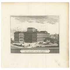 Impression ancienne du Palazzo Barberinni, Rome, par M. de Bruyn, 1779