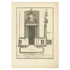 Antique Print of Palazzo Chigi by De Rossi, c.1710