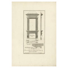 Antique Print of Palazzo Chigi by De Rossi, c.1710