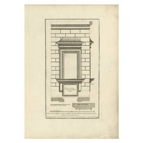 Antique Print of Palazzo Chigi by De Rossi, c.1710